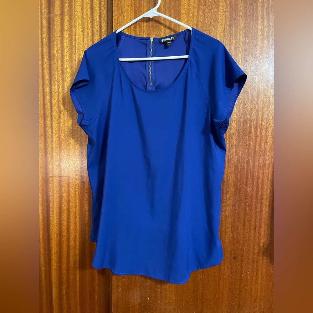 Royal Blue Silky Express Top - like new!